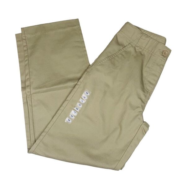 10/$25🦋 NWT Universal School Uniform Boys Khaki Flat Front Uniform Pants - 12 - Picture 1 of 8